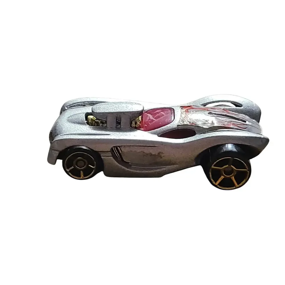 McDonald's Kid's Meal Mattel Hot Wheels 2006 Silver Race Car Die Cast vintage